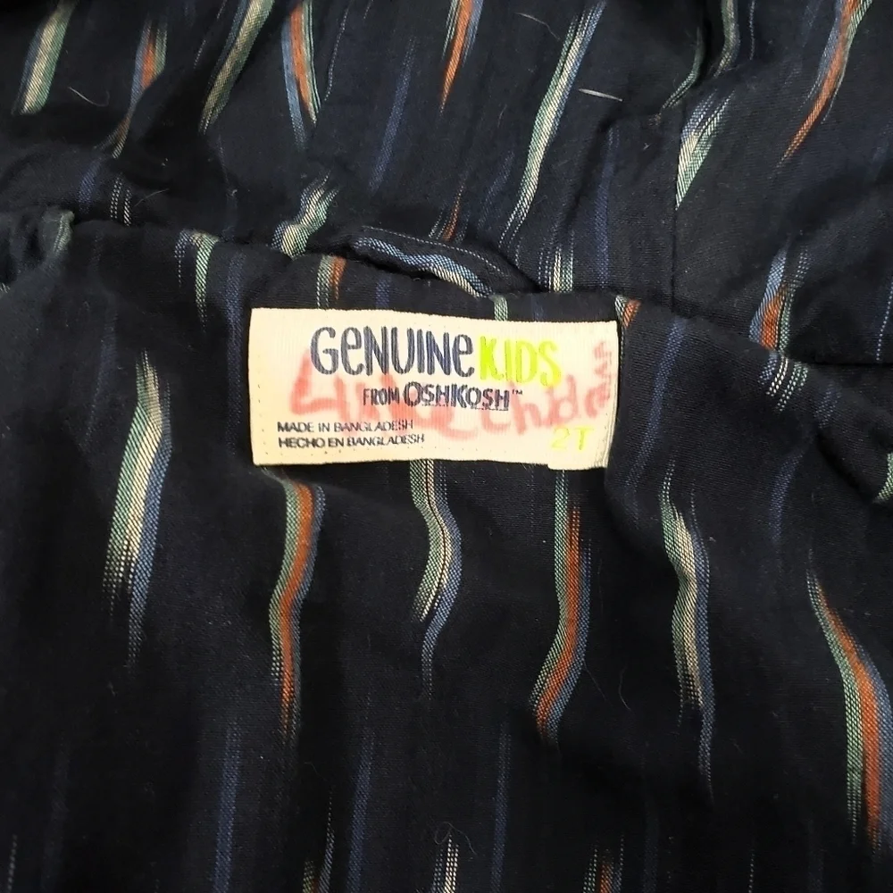 Osh Kosh Navy Blue Quilted Hooded Unisex Coat EUC 2T